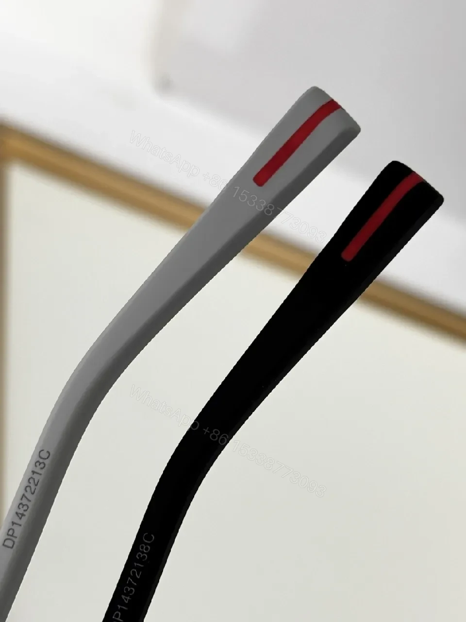 View 6 of Black Acetate Eyewear: Luxe, Rectangular Frames with Red Accents