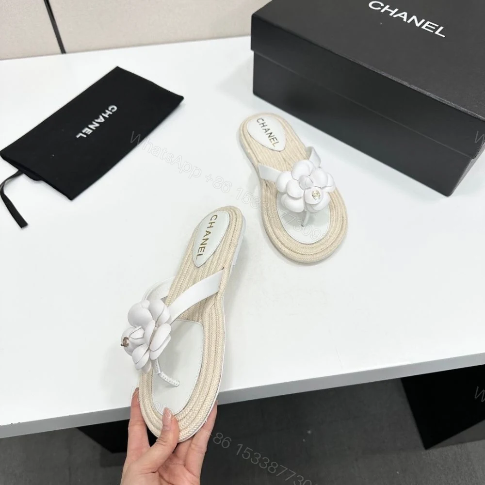View 7 of Chanel Thong With Camellia White