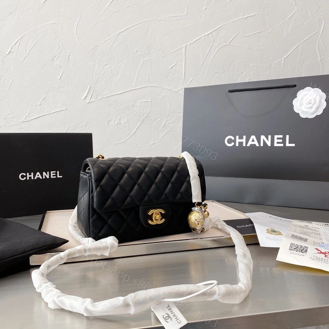Chanel Quilt Gold Ball Purse — view 1