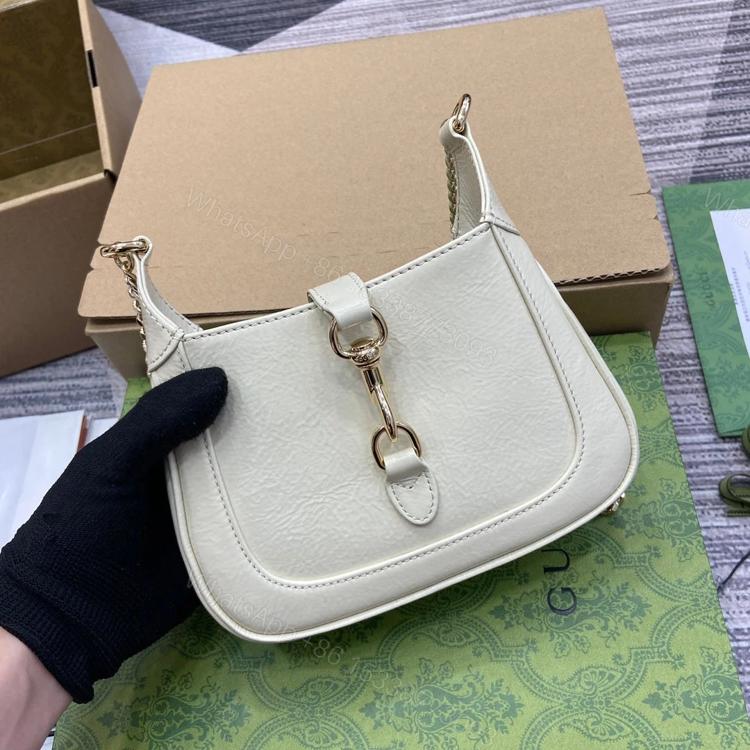 View 2 of JACKIE NOTTE MINI BAG 19 IN WHITE CRACKED LACQUER CALFSKIN GOLD HARDWARE