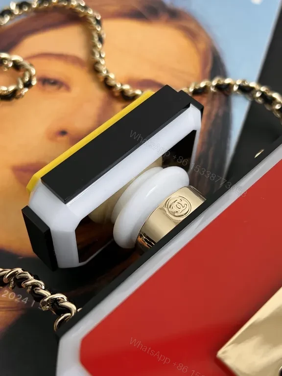 View 9 of Statement Red Pendant: Luxury Capsule Necklace with Chanel-Inspired Panel