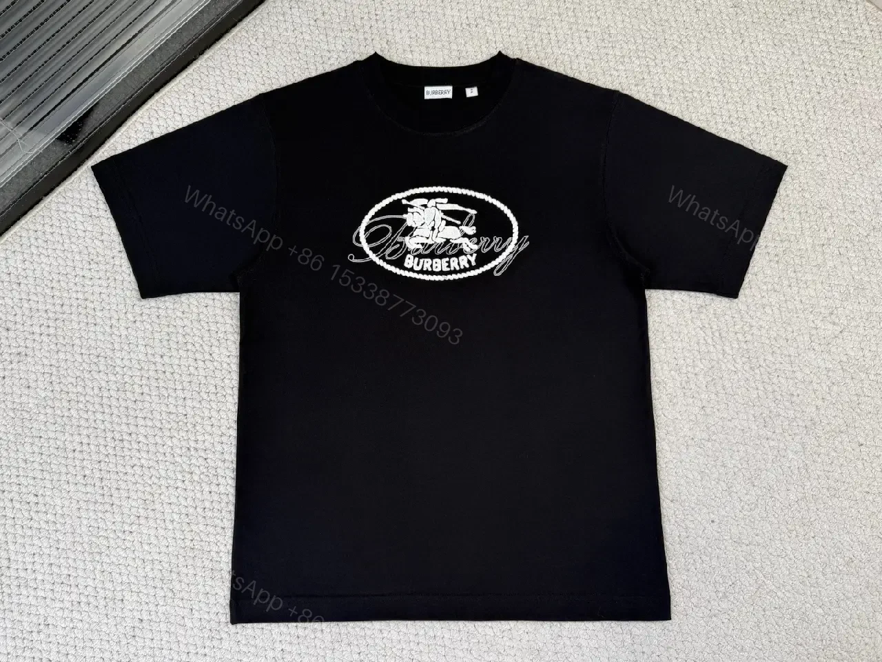 View 7 of Black Cotton Tee — Modern Luxe Graphic Statement Top