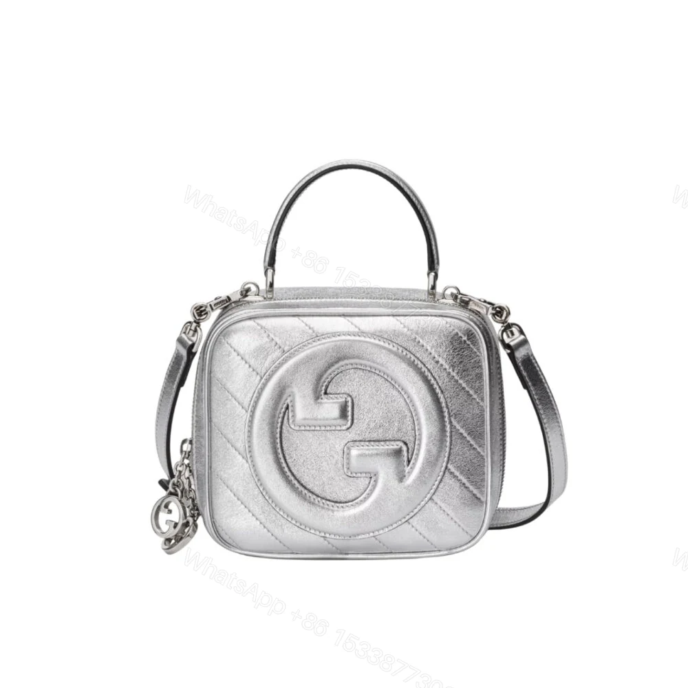 Gucci Blondie Small Top Handle Bag Metallic Silver 17Cm 744434 AACBO 8106 — view 1