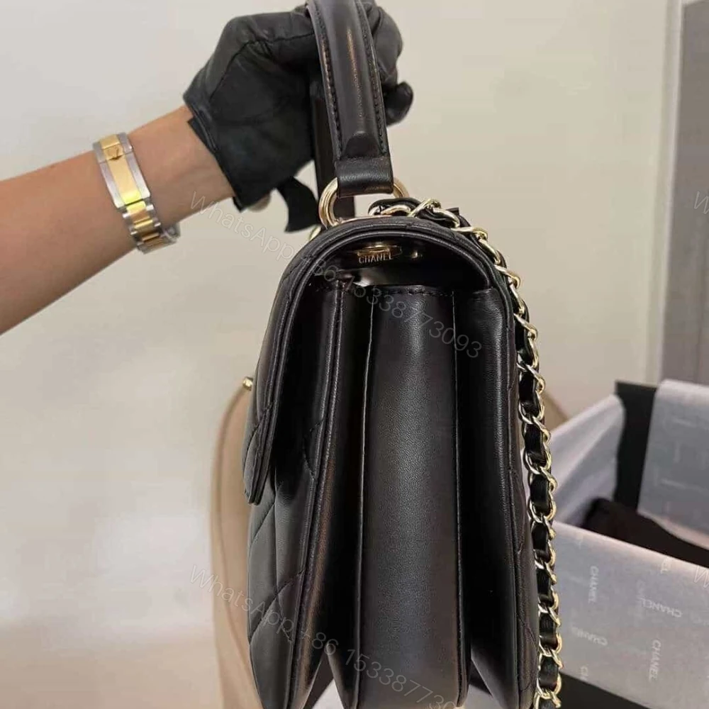 View 4 of Chanel Flap Bag With Top Handle Bag With Gold Metal Black 25Cm A92236 Y60767 94305