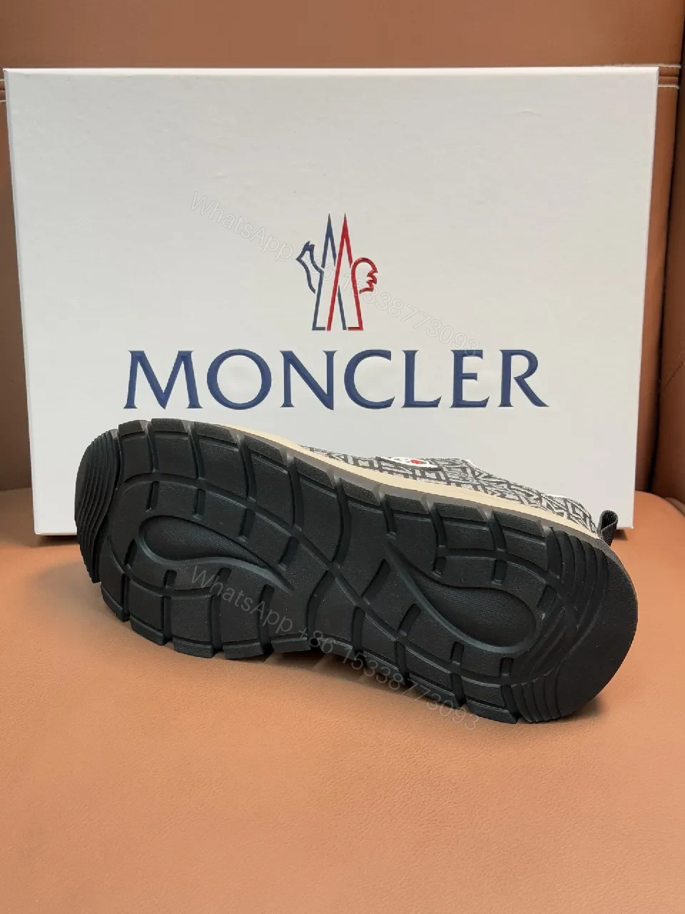 View 2 of Moncler Patterned Knit Runner: Bold Texture, Elevated Comfort