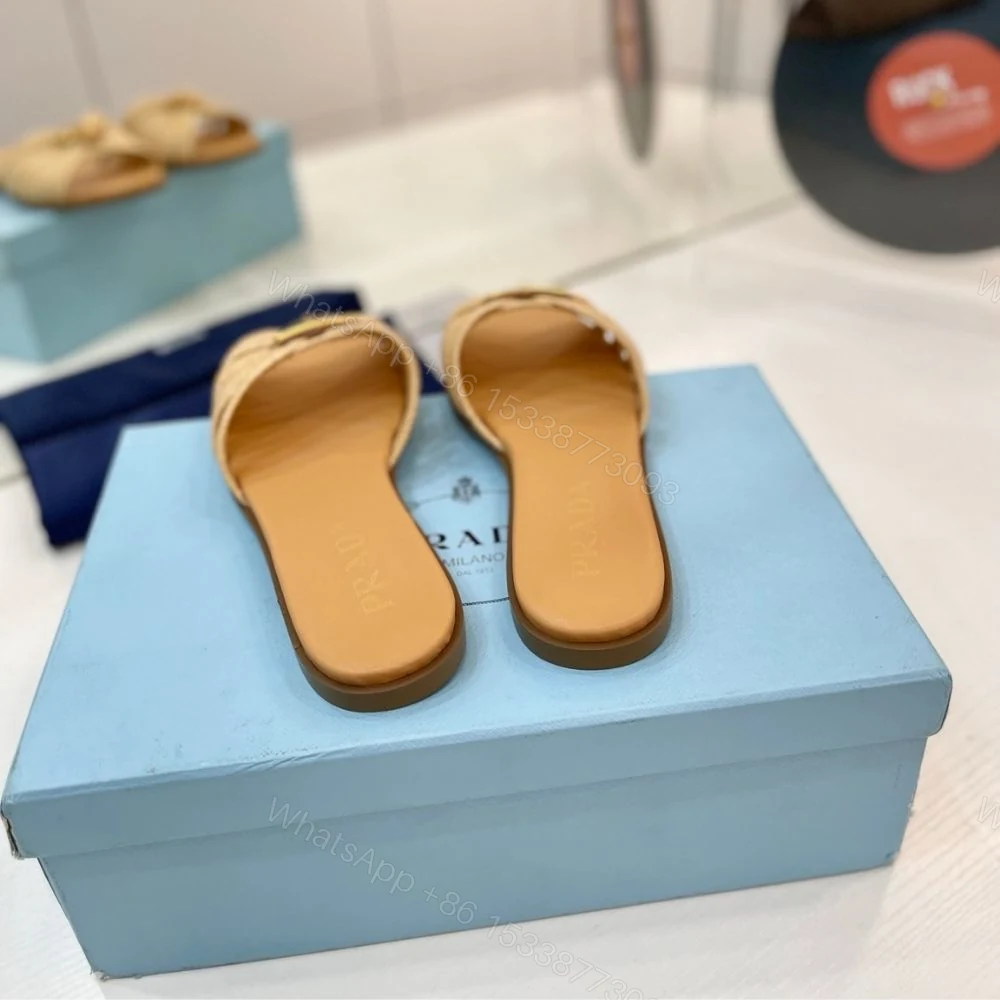 View 7 of Prada Crochet Slides Natural