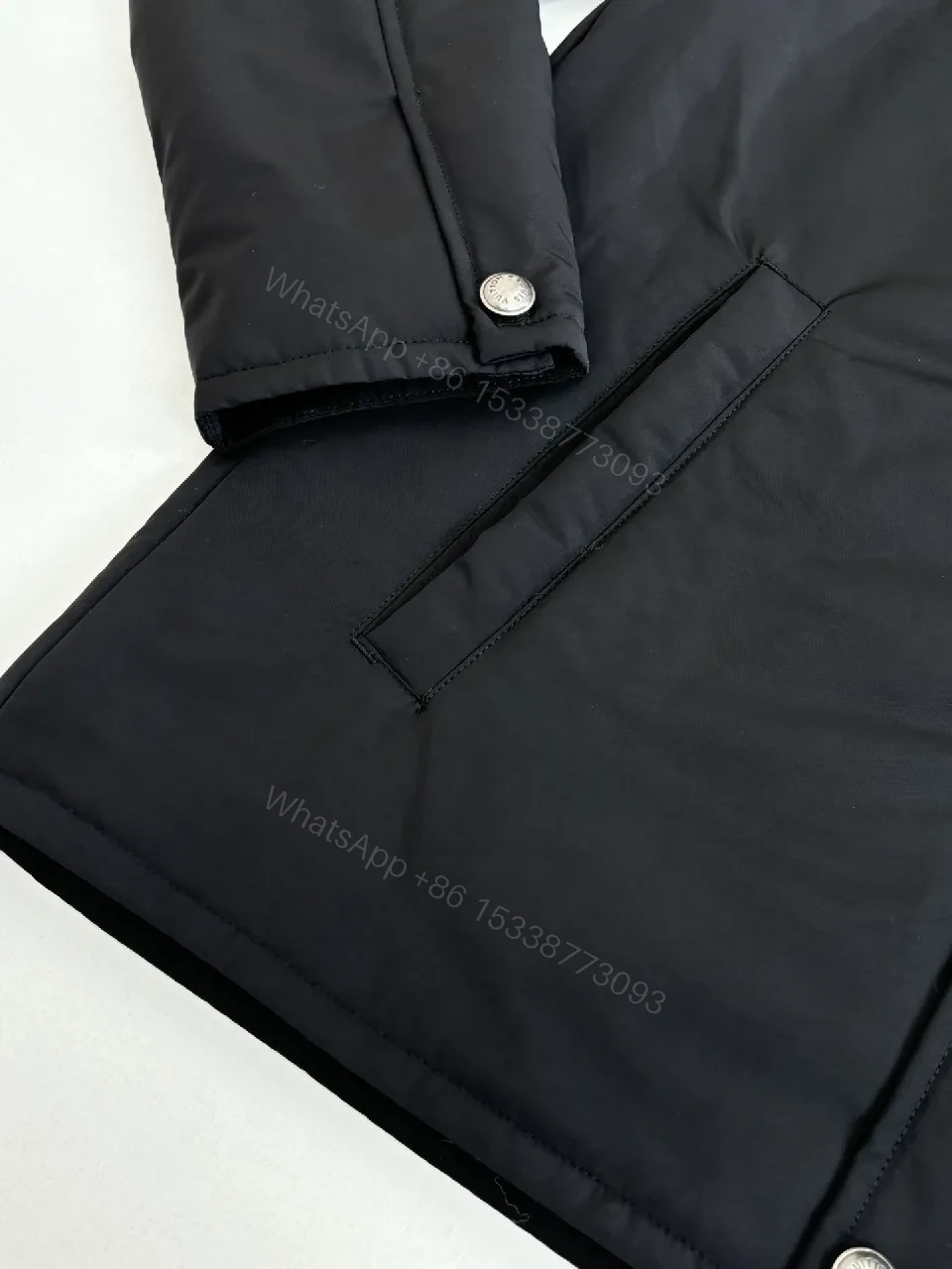 View 3 of Compact Puffer Jacket: Subtle Luxe Pocket Embroidered Detail