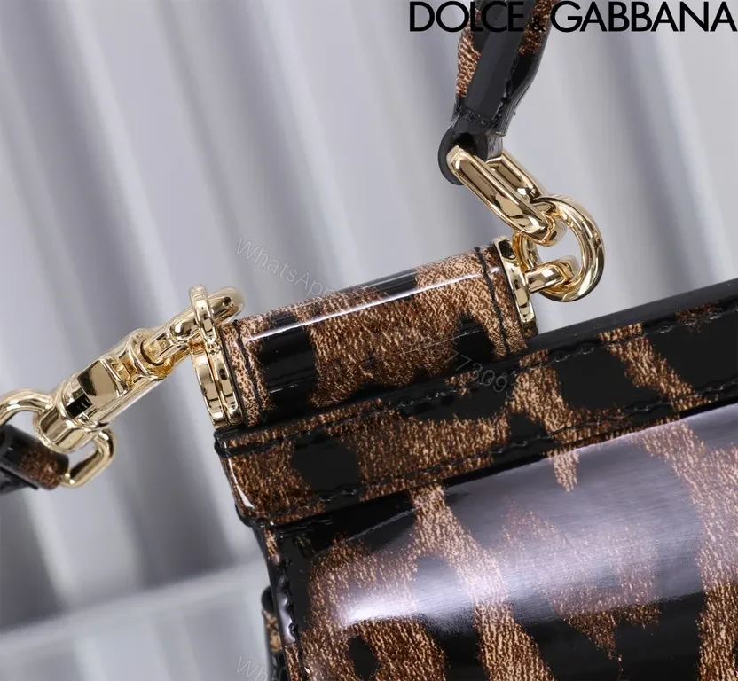 View 7 of Leopard-Patent Satchel: Chic Dolce & Gabbana Handbag