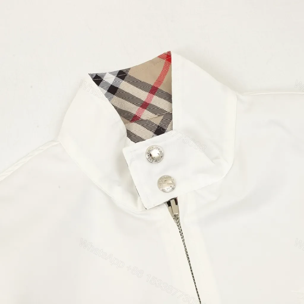 View 11 of Ivory Windbreaker: Minimalist Shell, Check Collar, Versatile Style