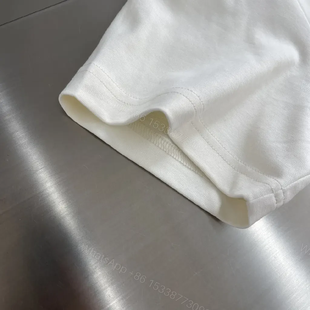View 6 of Off-White Embroidered Crew Neck Tee: Minimalist Luxury