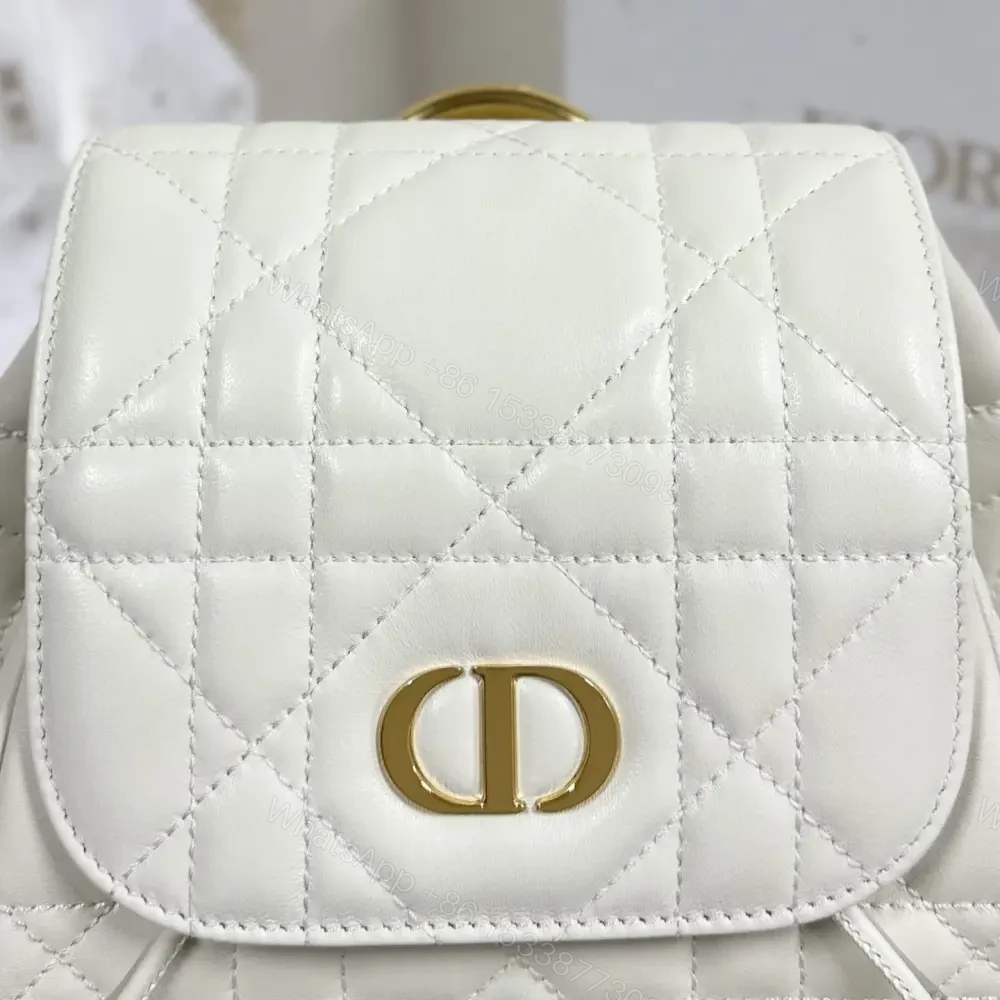 View 5 of 高仿Dior*Caro系列M6301M030小羊皮雙肩包白色中號免檢版