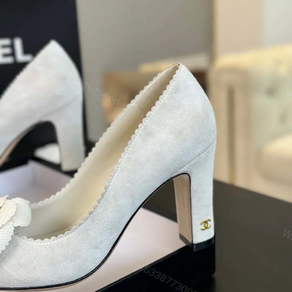 View 9 of Chanel-Influenced Floral Pump: Ultra-Feminine Elegance in Ivory