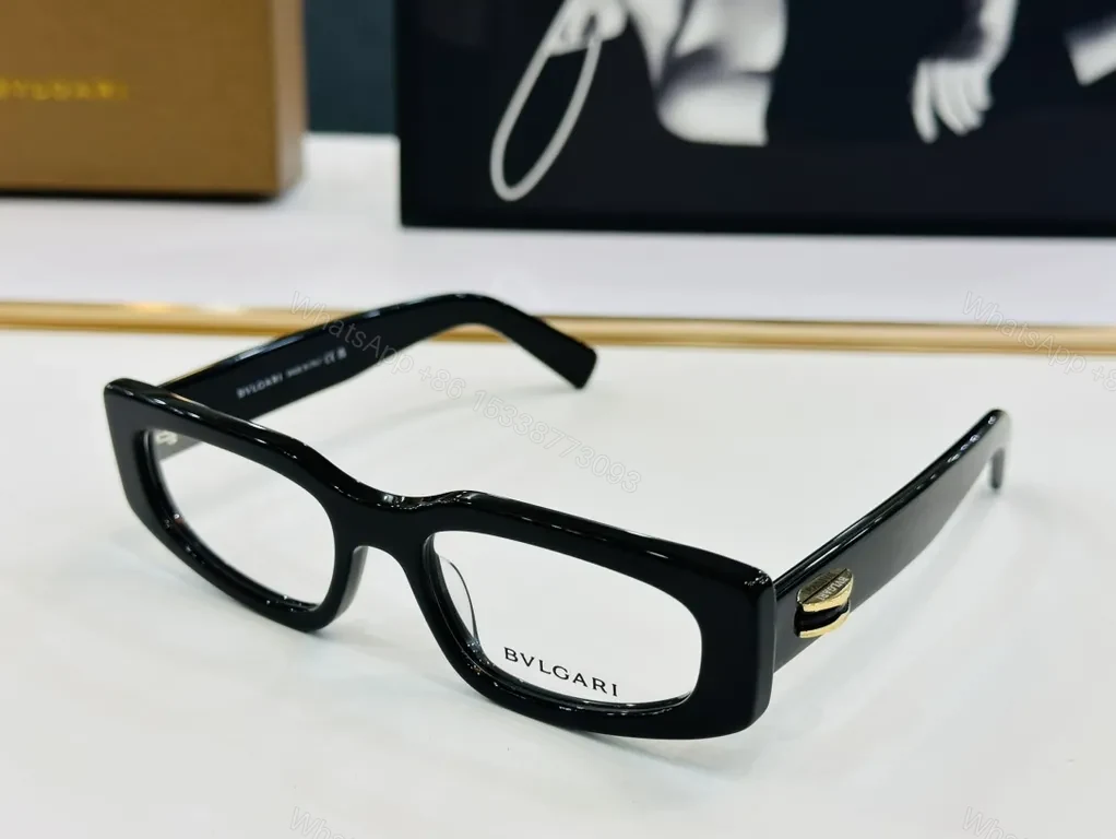 Bold BVLGARI-Influenced Eyewear: Modern Rectangular Frames — view 1