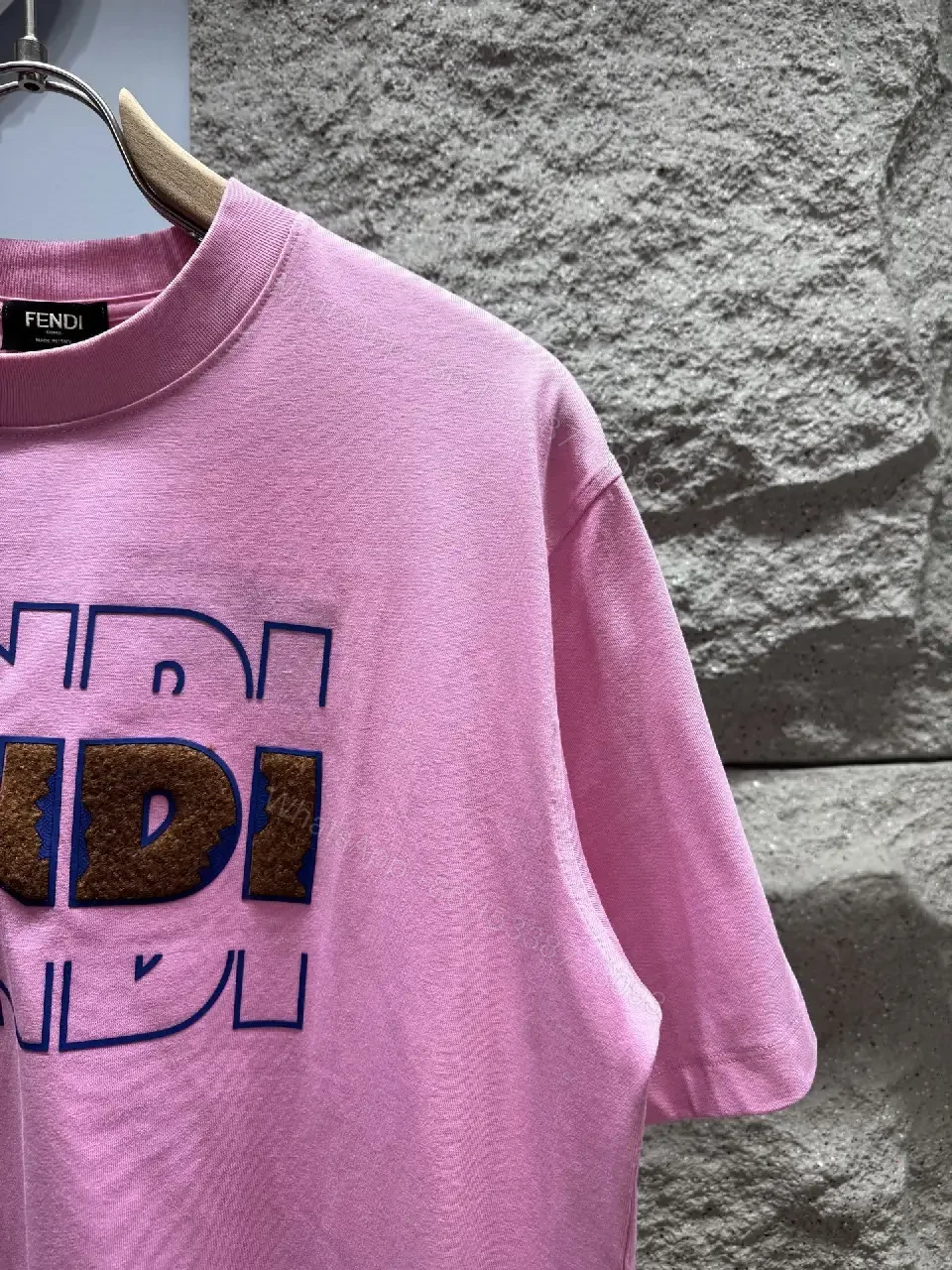 View 5 of Bubblegum Pink Cotton Tee - Luxe Graphic Streetwear Top