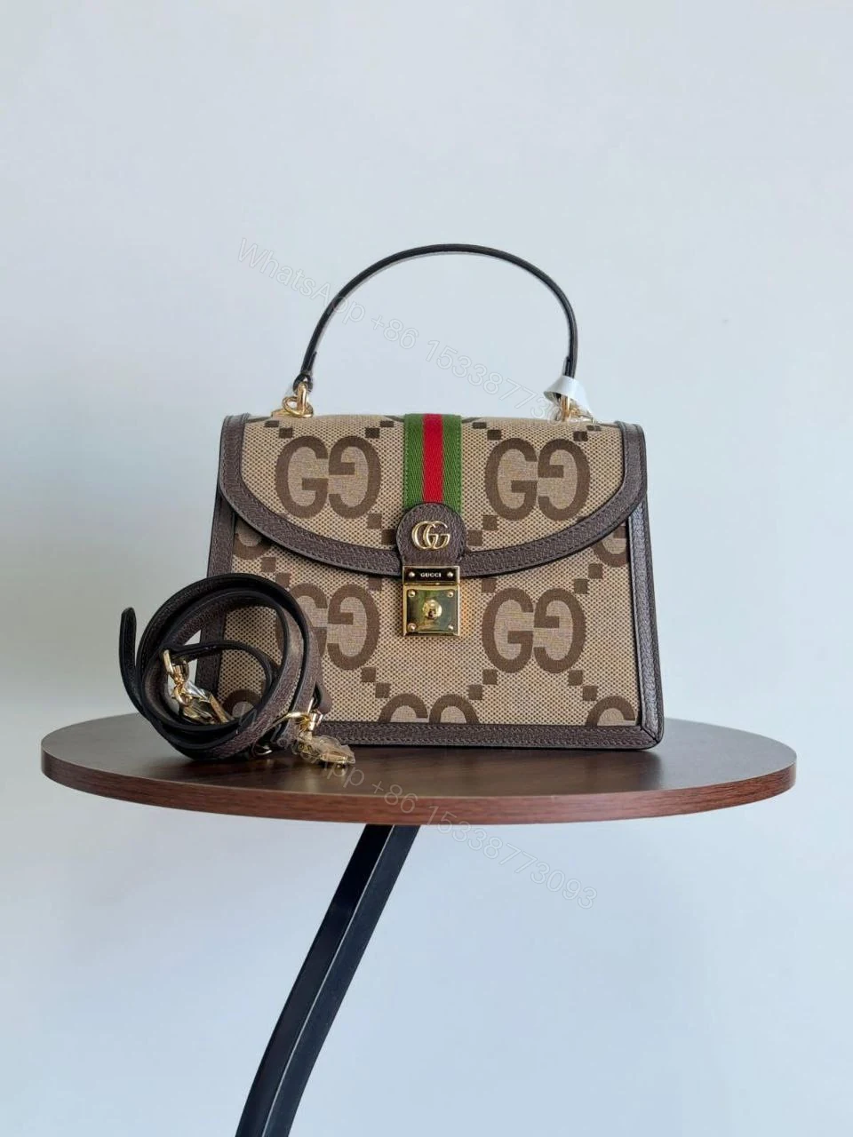 Ophidia small top handle bag with Web — view 1