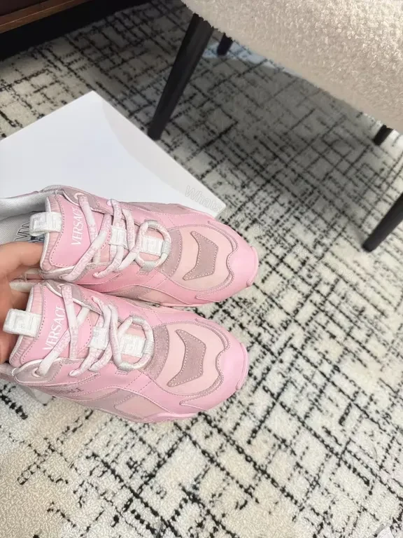 View 7 of Playful Pink Luxe: Versace-Inspired High-Top Sneakers