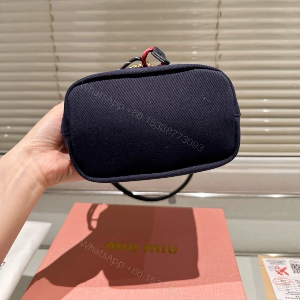 View 5 of MIUMIU GABARDINE POUCH INDIGO AND AMARANTH 21CM 5NR038 2IA7 F04GM