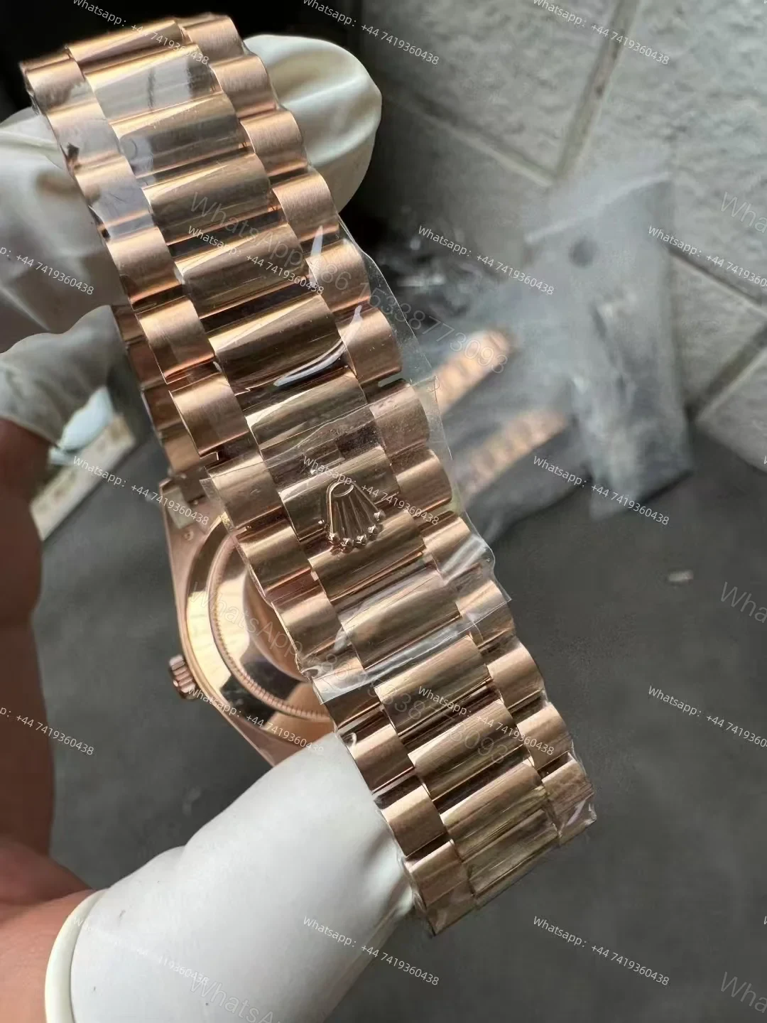 View 6 of Rolex Day-Date M228235-0001 1:1 Replica Rose Gold Dial 40MM 3255 Movement Presidential Bracelet Super Clone Watch