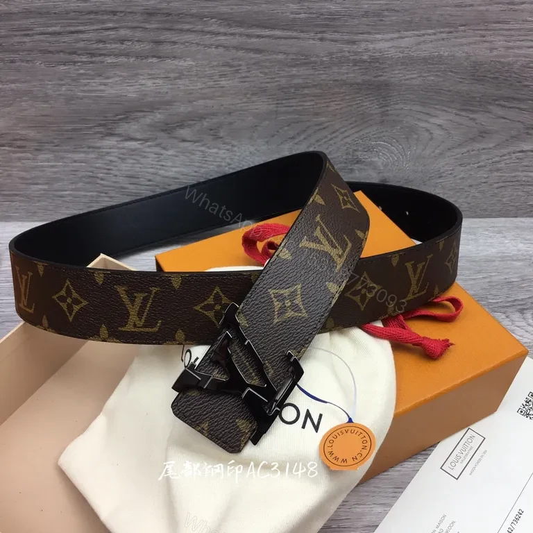 Iconic LV Monogram Belt â€“ Premium Leather Backing, Gunmetal Buckle — view 1