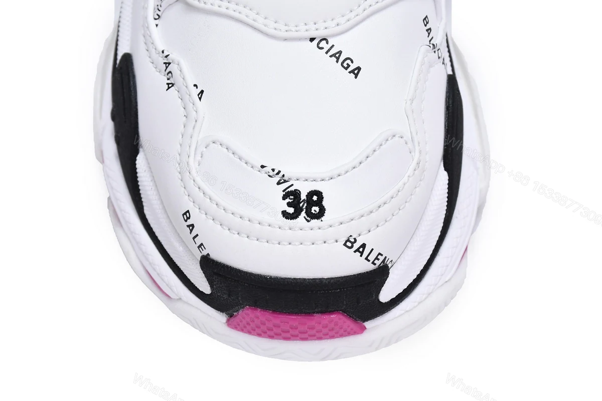 View 6 of Balenciaga Triple S Letter White Rose Red 524039 W2FA4 9155