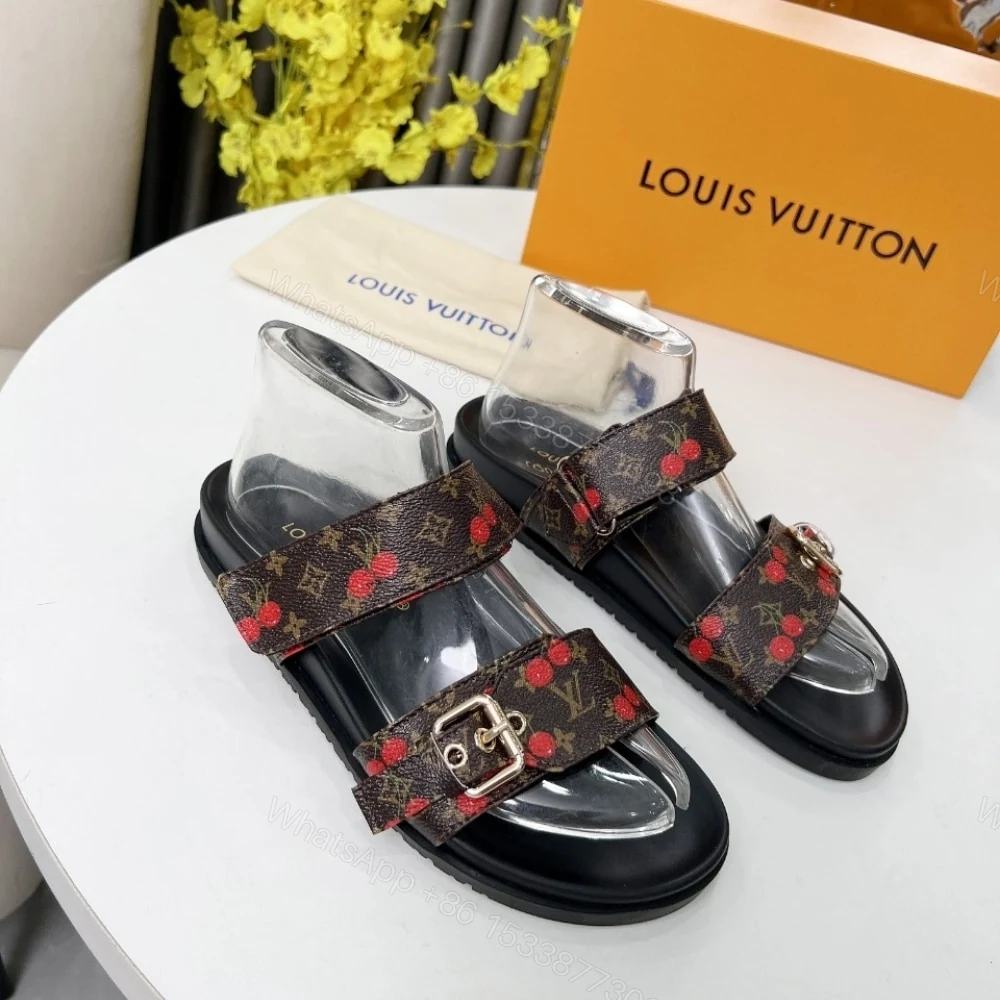 View 2 of LOUIS VUITTON X TAKASHI MURAKAMI BOM DIA FLAT COMFORT MULE BROWN 1AHM03