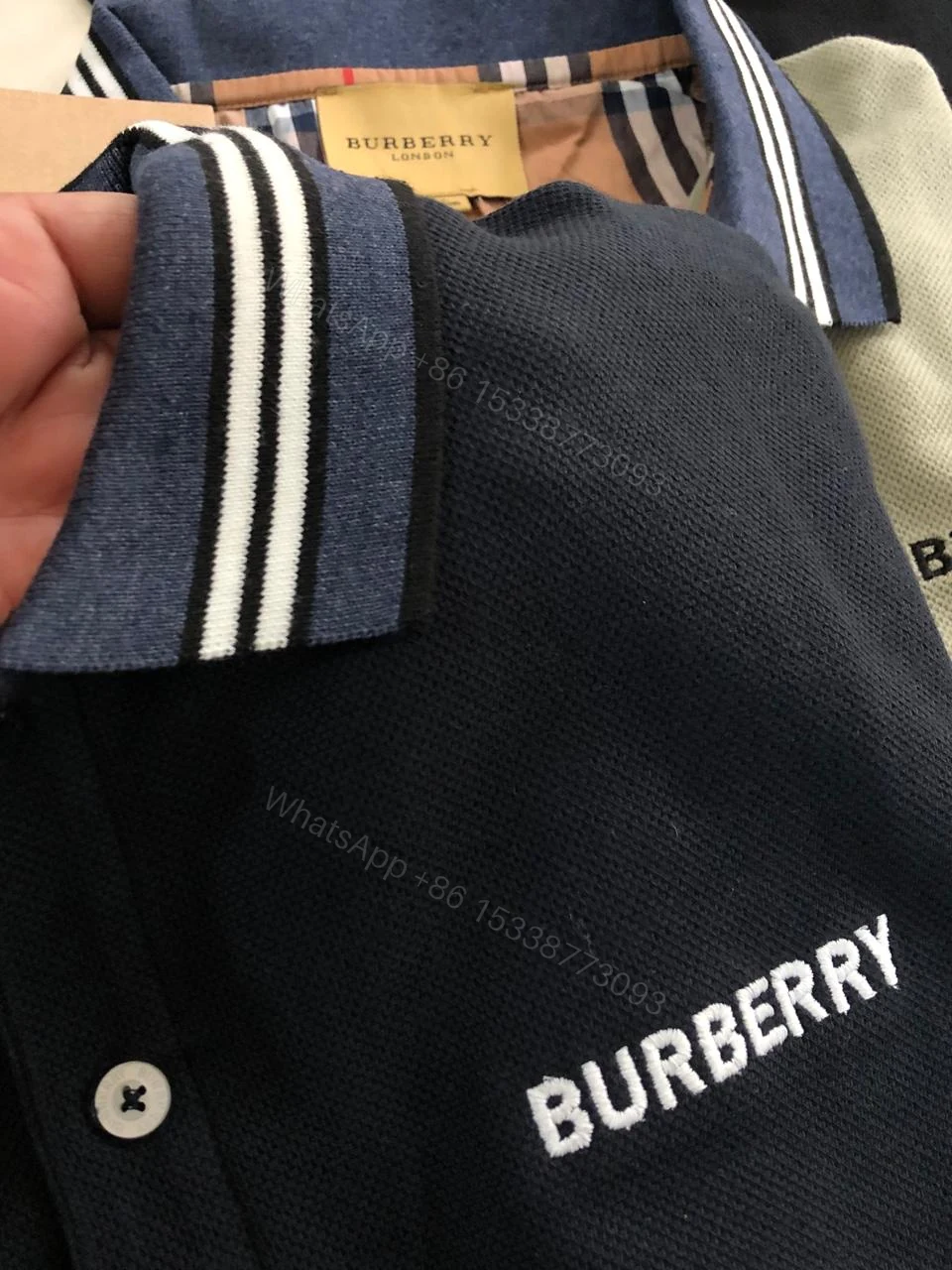 View 9 of FIRST COPY BURBERRY VERY PREMIUM COTTON LYCRA POLOS T-SHIRT
