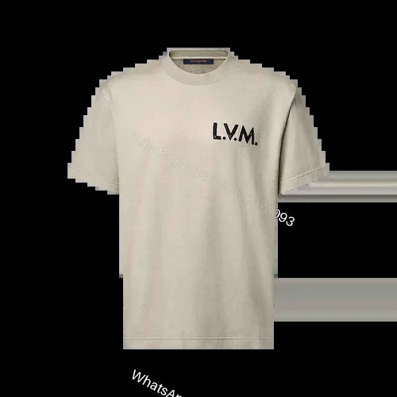 Beige Cotton Vintage T-Shirt L.V.M. Logo RealThreads — view 1