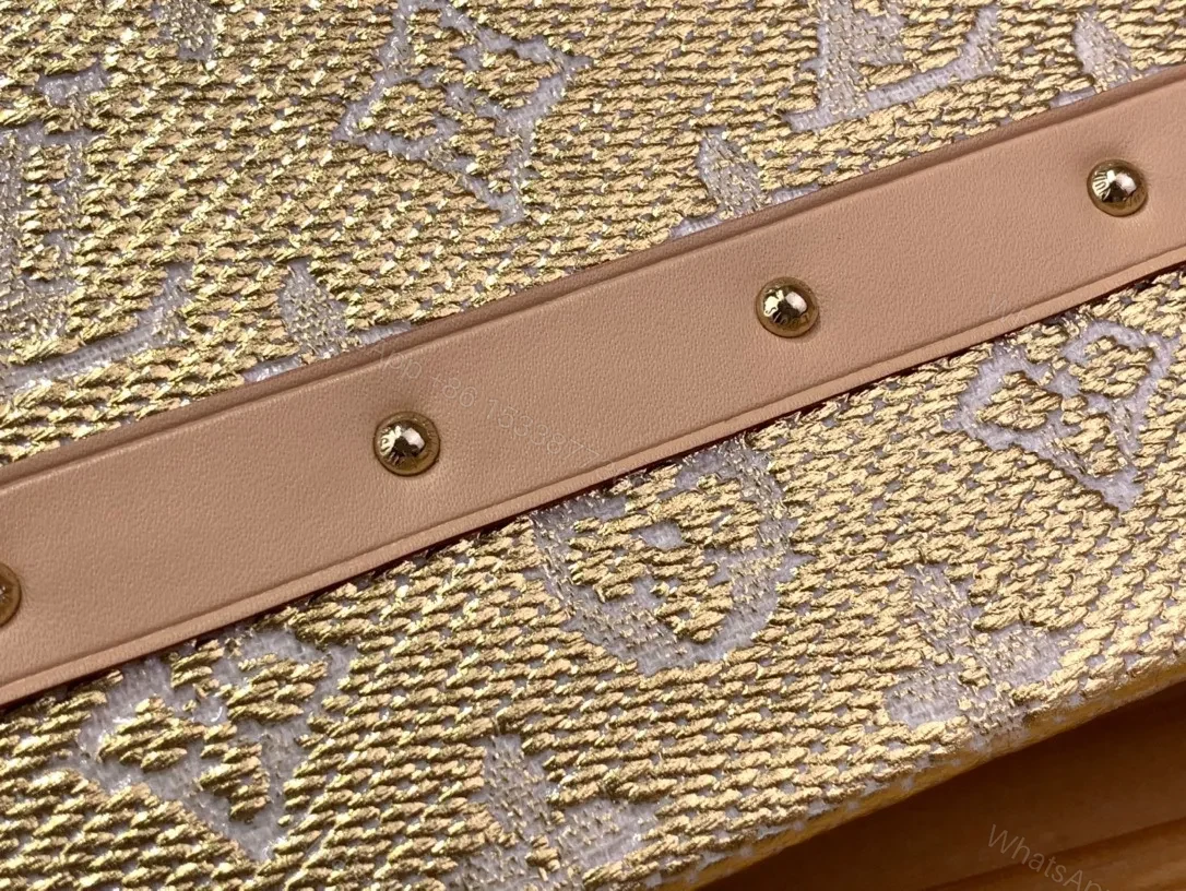 View 5 of Louis Vuitton LV Petite Box Shape Lock Plated Gold Handbags 20×12.5x5cm