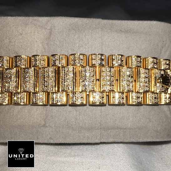 View 6 of Rolex Datejust 116625 Yellow Gold Diamond Dial Iced Out Replica