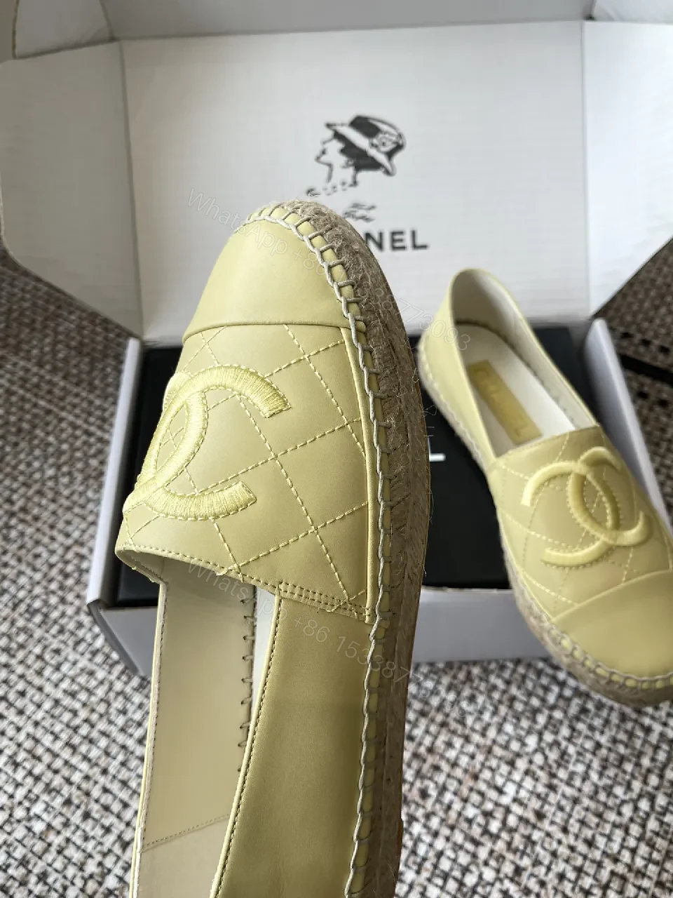 View 8 of Soft-Glow Quilted Slip-Ons: Lemon Leather, Chanel-Inspired, Comfort-First Shoes