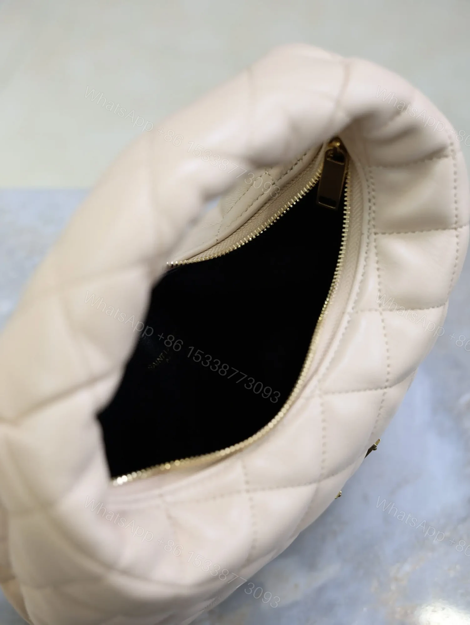 View 5 of YSL ICARINO 17 IN BEIGE QUILTED GOLD HARDWARE