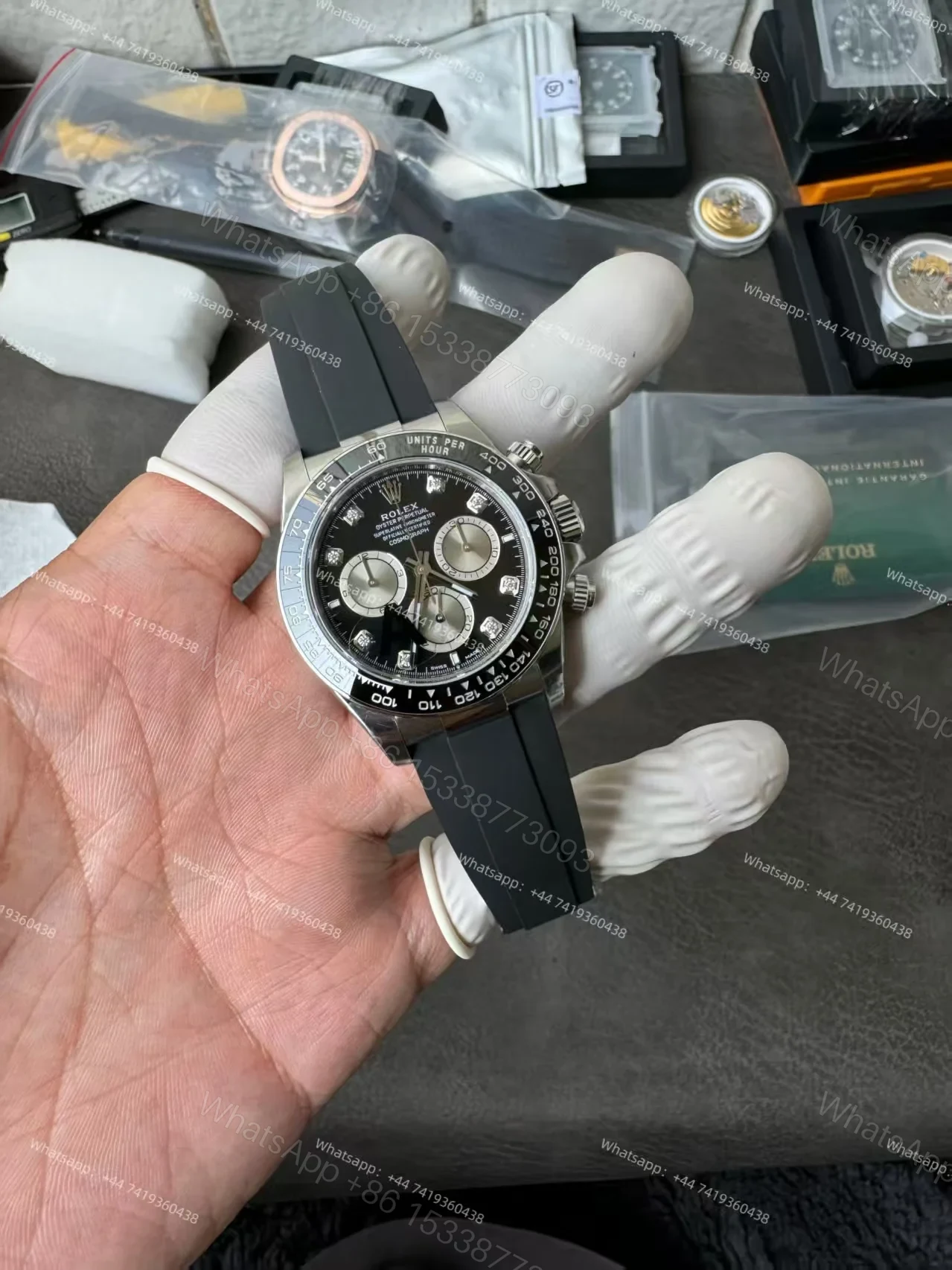 View 7 of Rolex Super Clone Daytona M126519LN-0004 Diamond Dial 4131 Movement