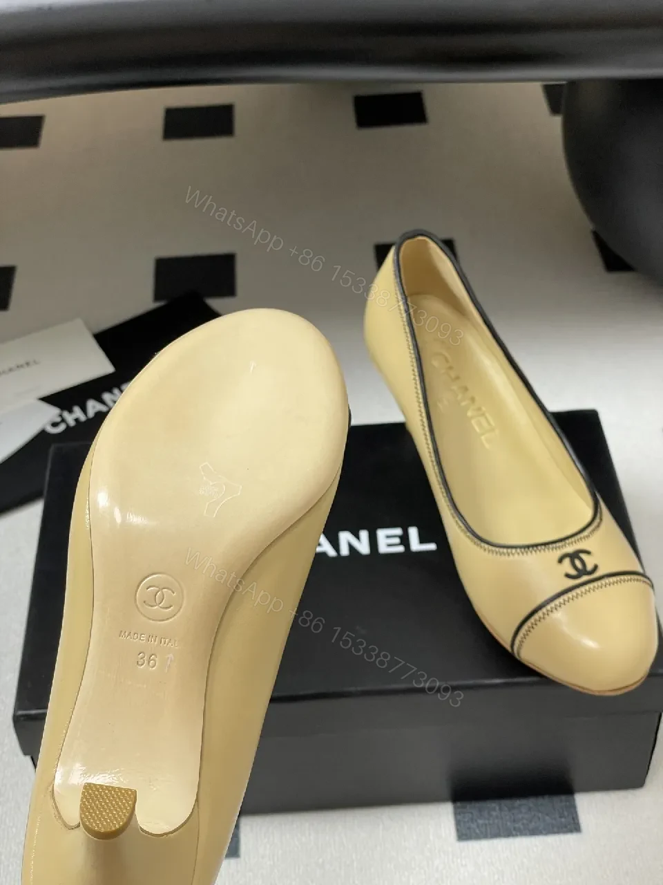 View 8 of Cream Leather Pumps: Chic, Subtle Stitch Detailing, All-Day Comfort