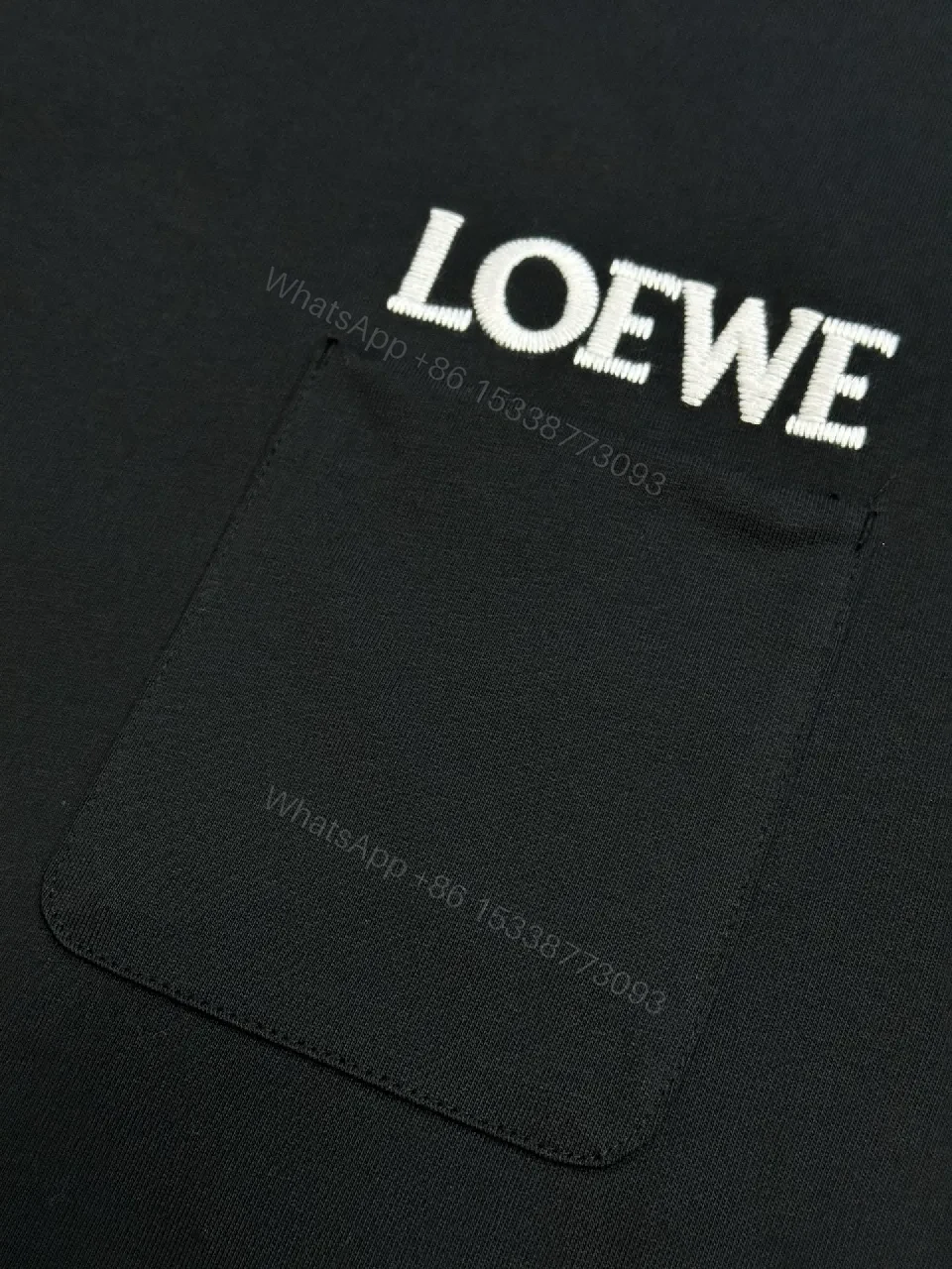 View 3 of Black Minimalist Tee with Chest Pocket - Premium Cotton, Relaxed Fit