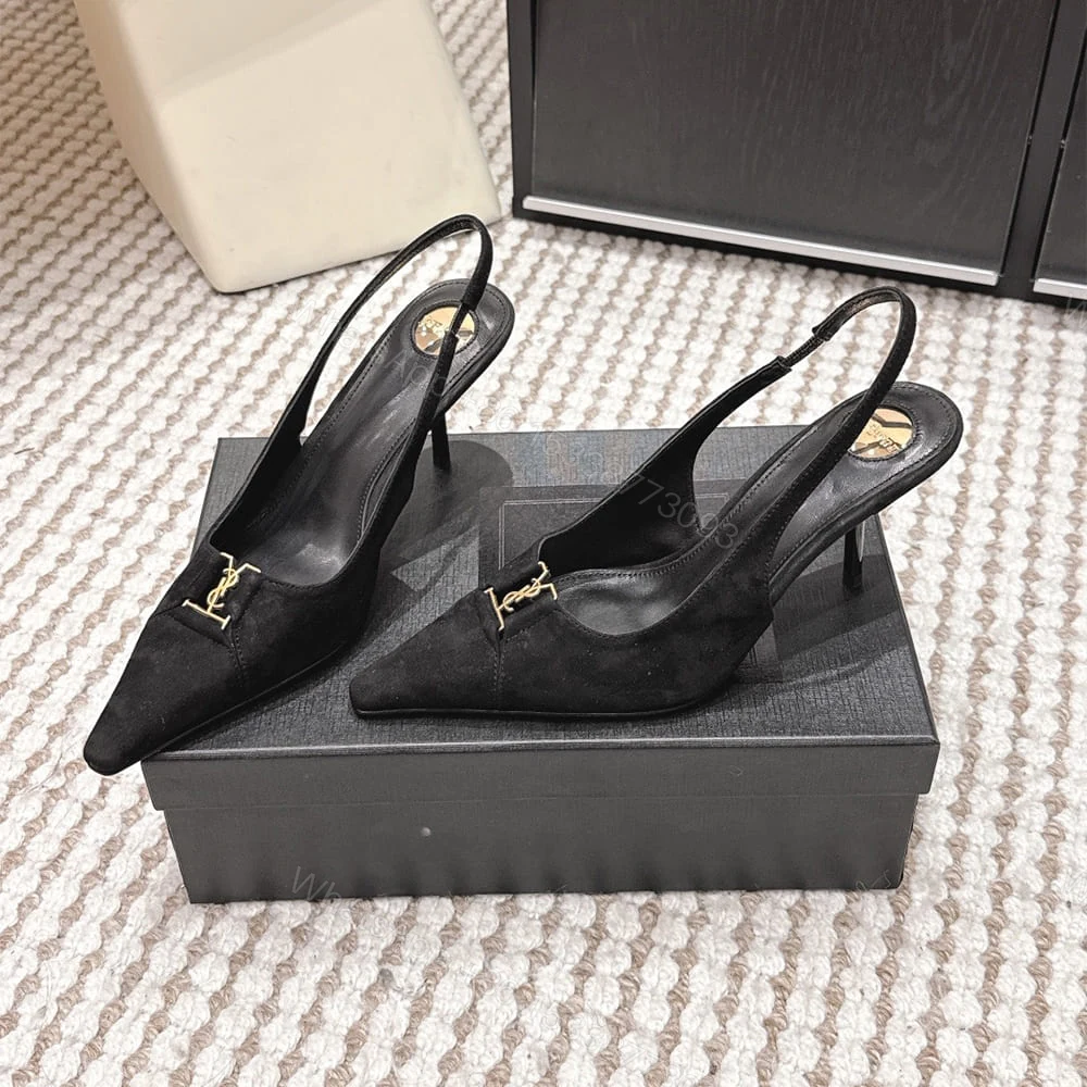 View 4 of YSL BABYLONE BRETEUIL slingback pumps in suede