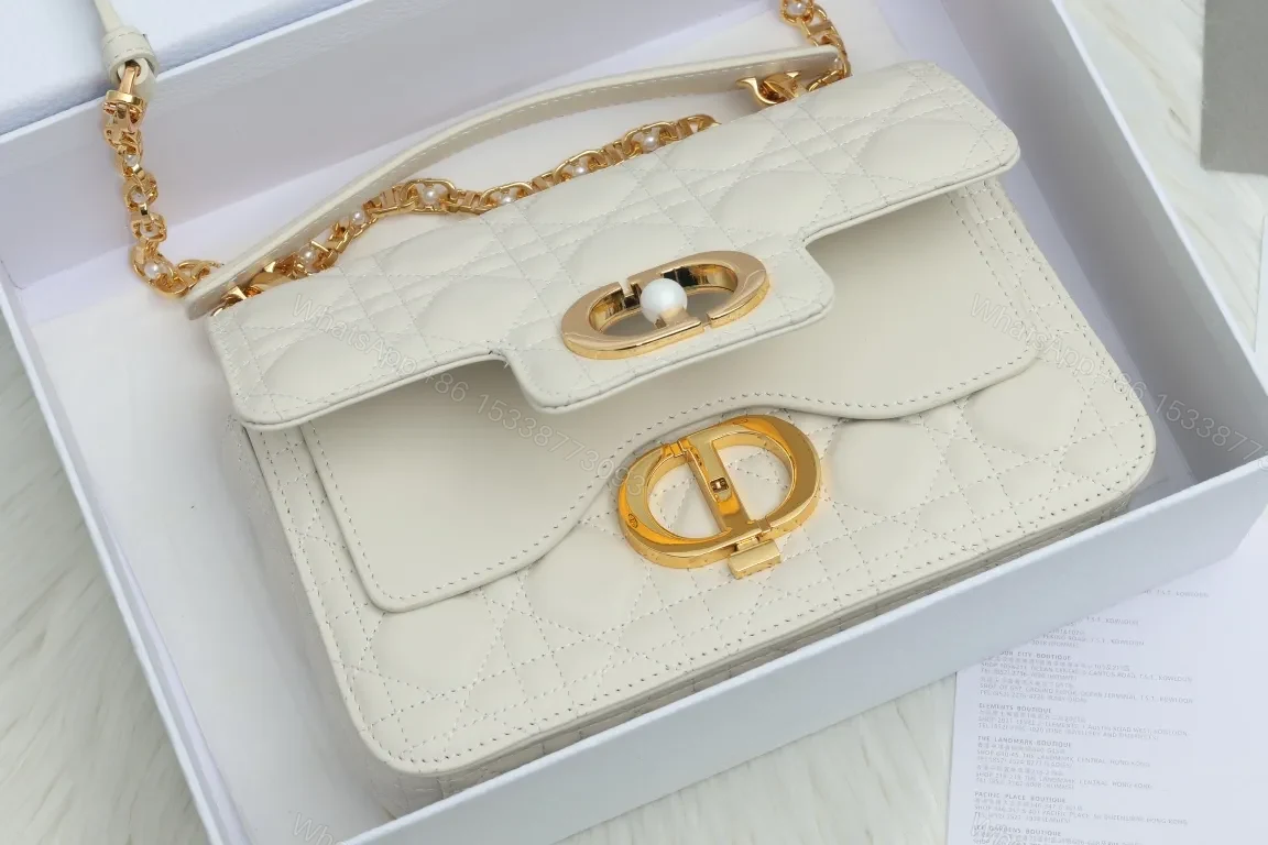 View 3 of Quilted Chic Compact Shoulder Bag with Gold Hardware