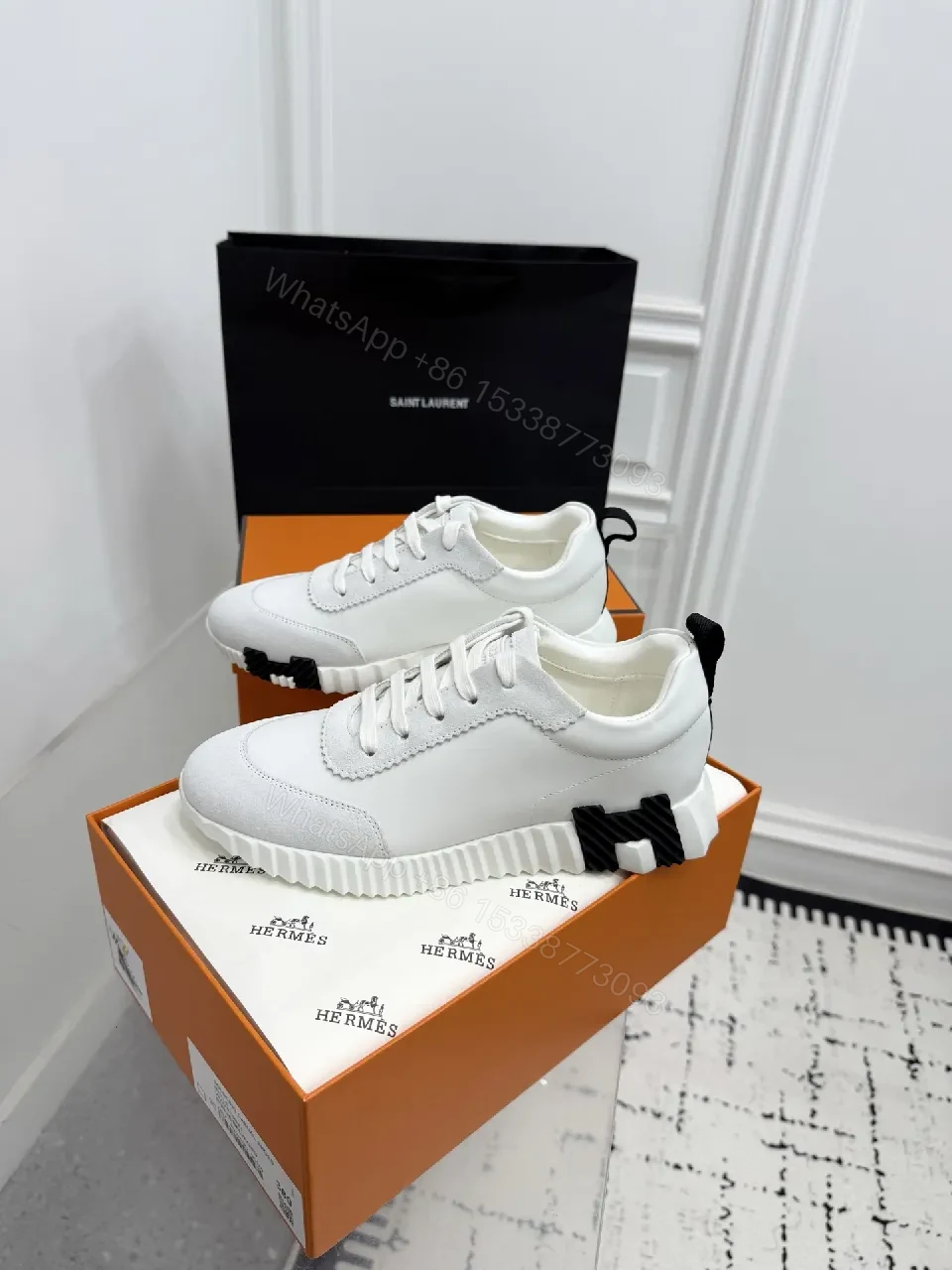 View 3 of Modern Minimalist Leather Sneakers: Luxury Everyday Comfort