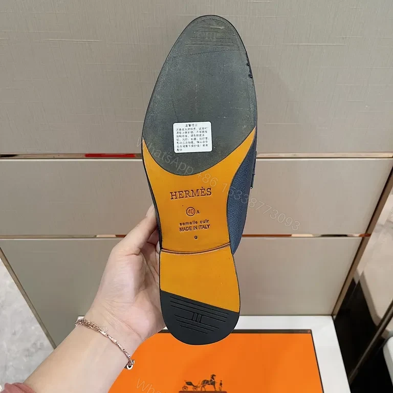 View 2 of Navy Leather Horsebit Mule: Luxury Slip-On Pro