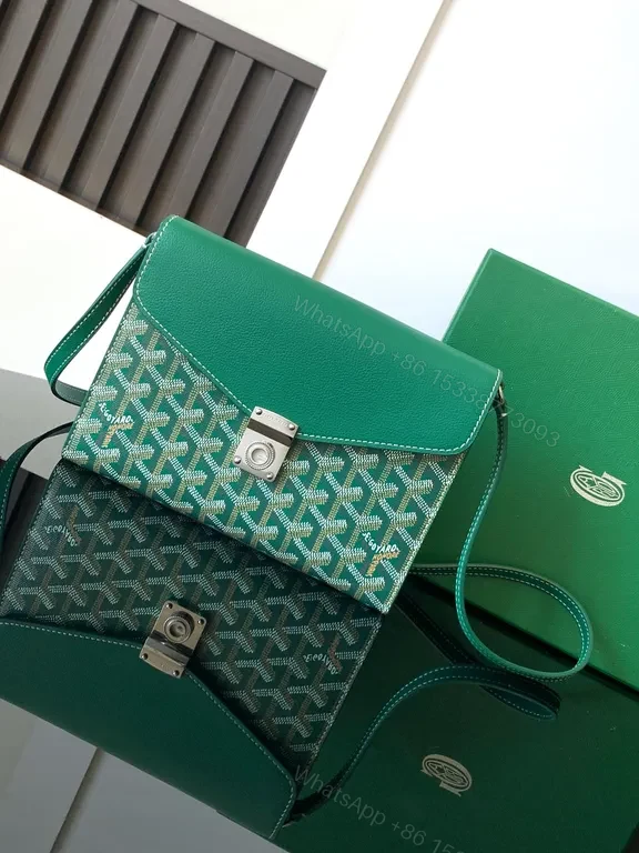 Emerald Goyard-Inspired Crossbody: Textured Luxe Bag — view 1