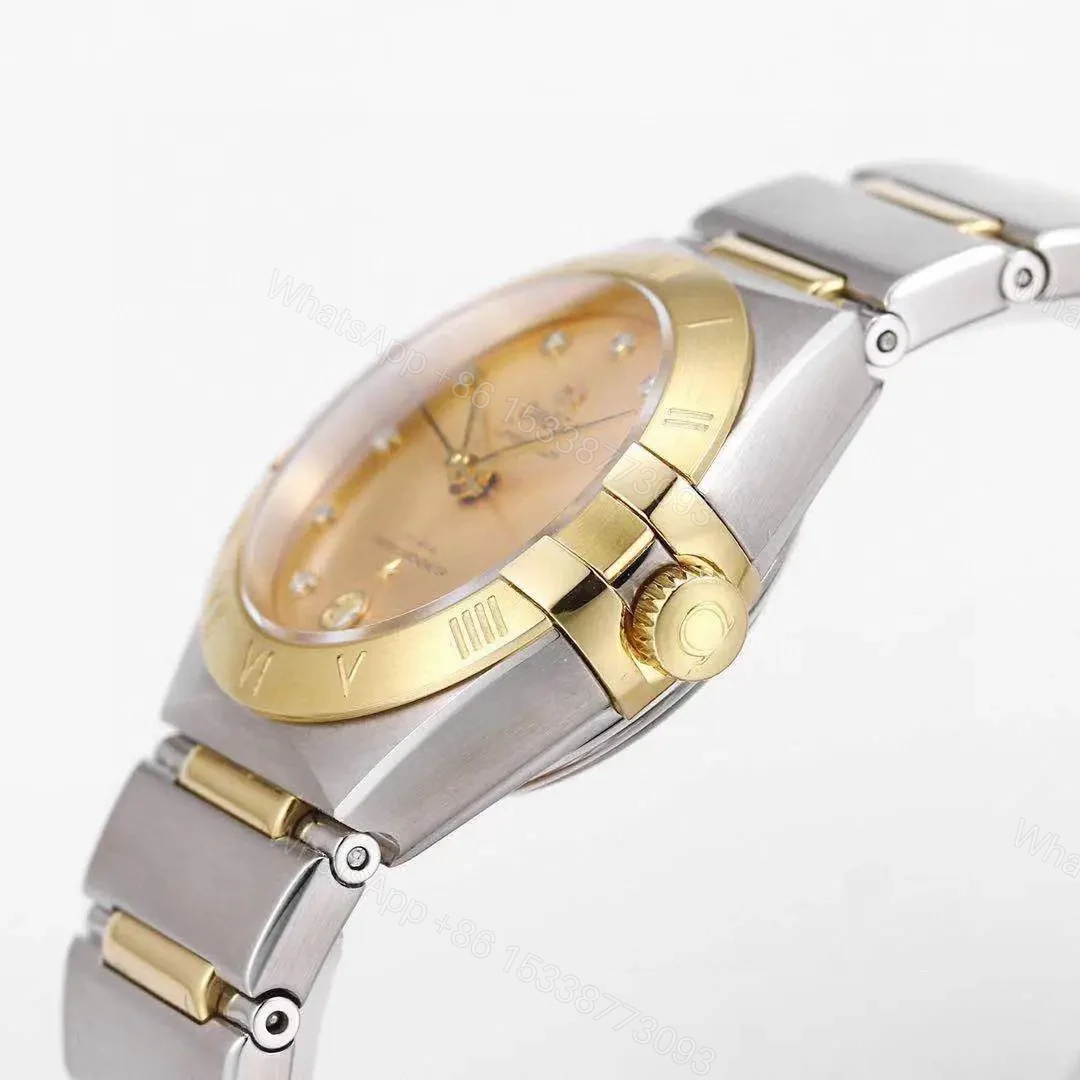 View 6 of Omega Constellation 29mm Women’s Watch V6 Version Two-Tone Stainless Steel and Yellow Gold Champagne Dial with Diamond Markers