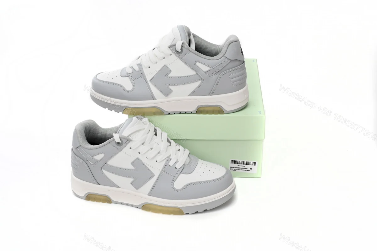 OFF-WHITE Out Of Office "OOO" Low Tops Grey White OMIA189 C99LEA00 40901 — view 2