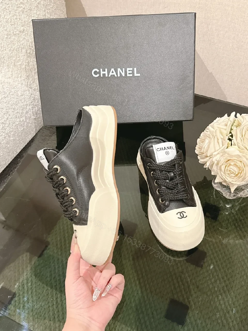 View 6 of Chic Leather Chunky-Sole Sneakers: Luxe Everyday Comfort