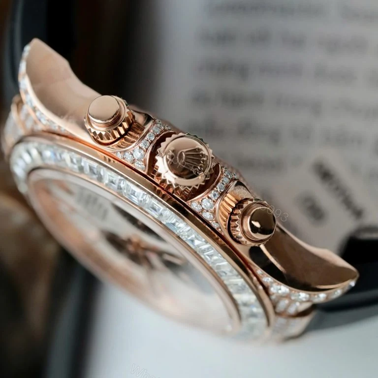 View 5 of Daytona 40mm Best Super Clone 18K Gold Wrapped + Moissanite Baguette Diamonds
