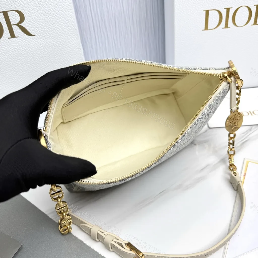 View 8 of Monogram Texture Crossbody with Gold Chain Detail