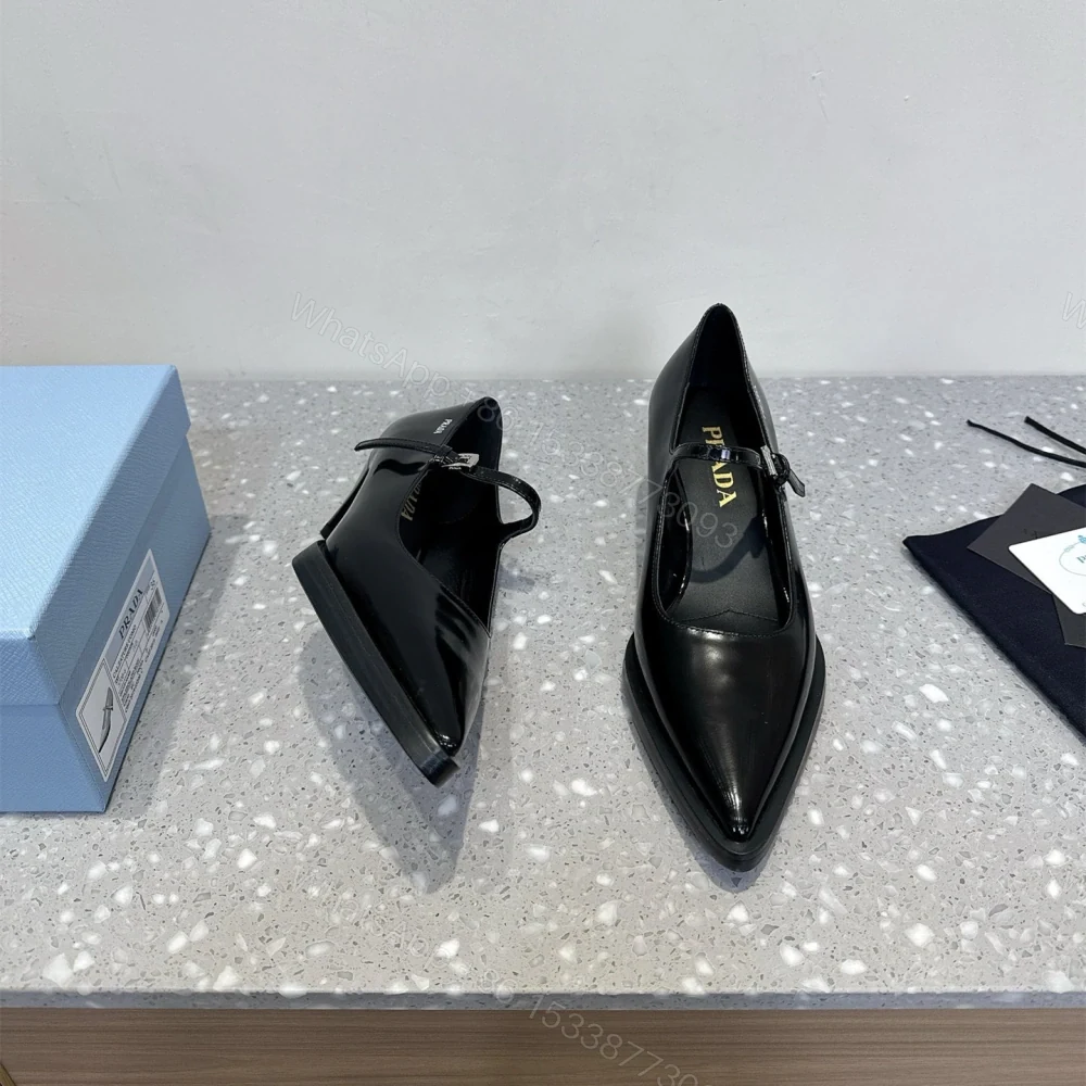 View 4 of 高仿Prada*1I751N尖頭錐形跟高踭鞋5.5CM黑色免檢版