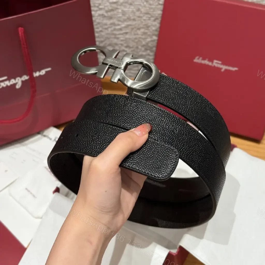 View 2 of Premium Leather Belt with Signature Brushed Buckle