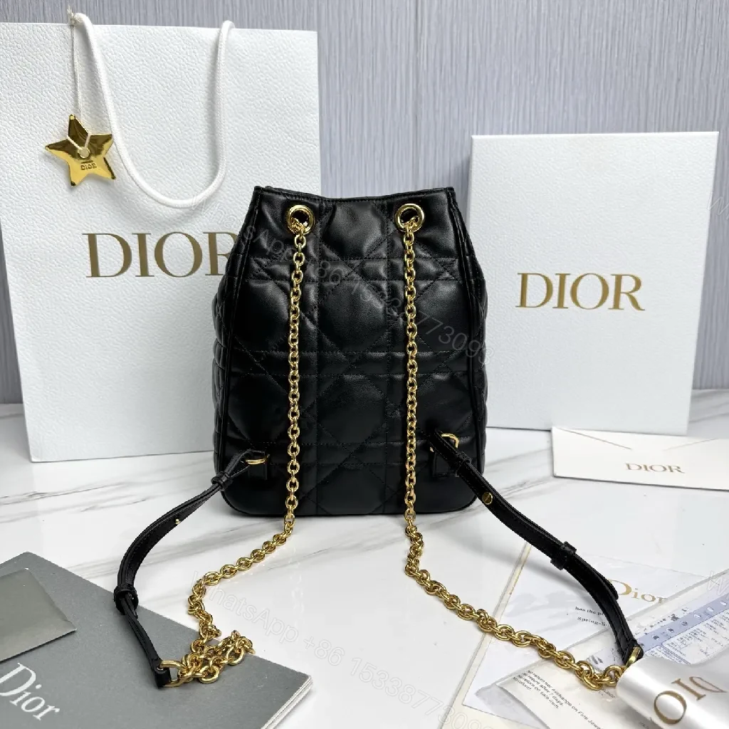 View 6 of Quilted Mini Backpack: Gold Chain, Structured Luxury, Day-to-Night Carry