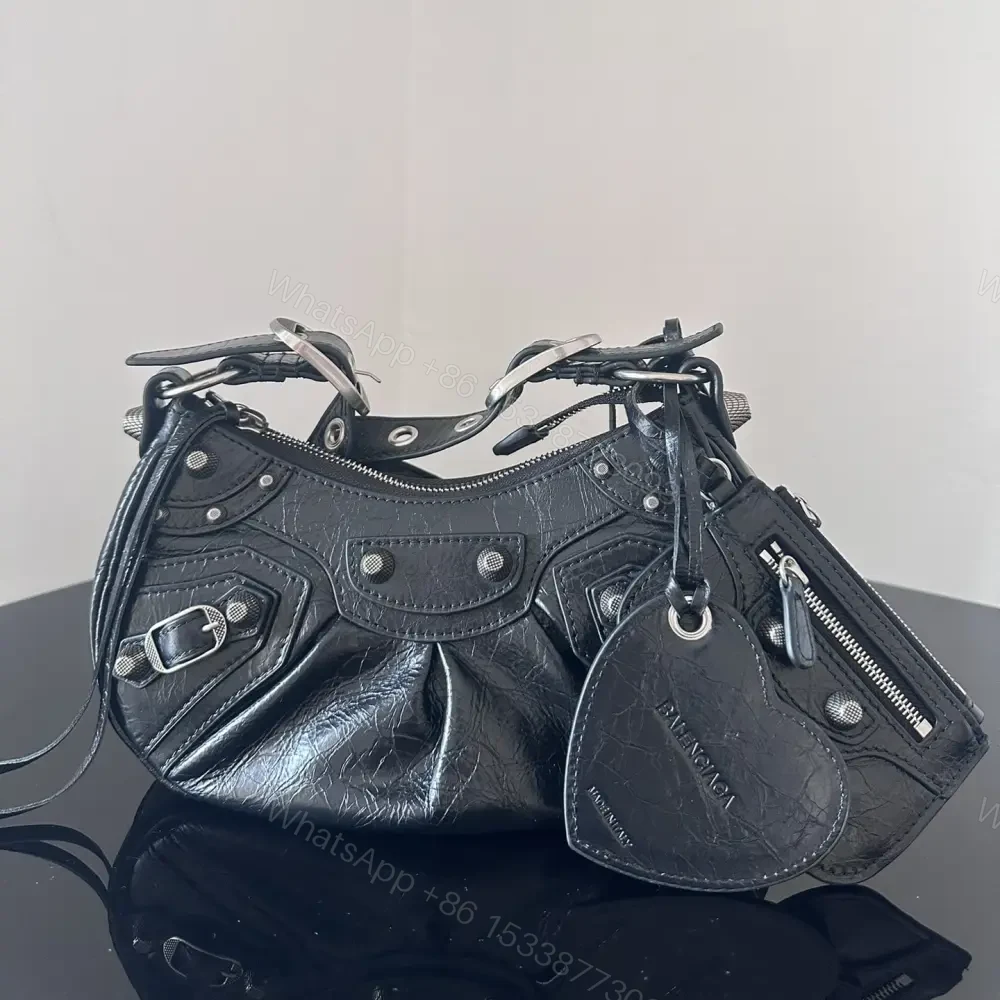 高仿Balenciaga*LeCagole朋克單肩包黑色XS — view 1