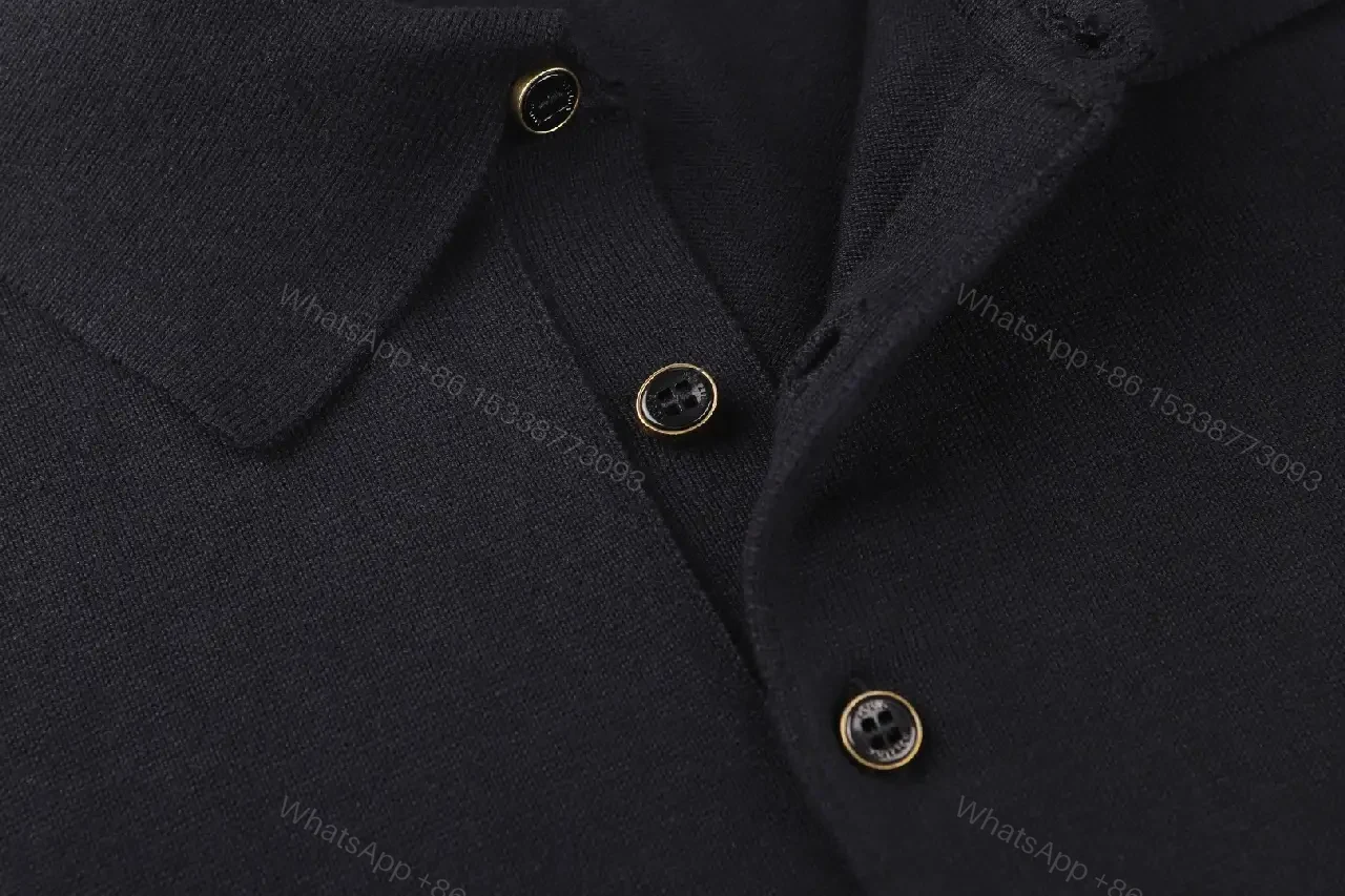 View 2 of Black Polo Shirt Classic Fit with LV Logo, Short Sleeves