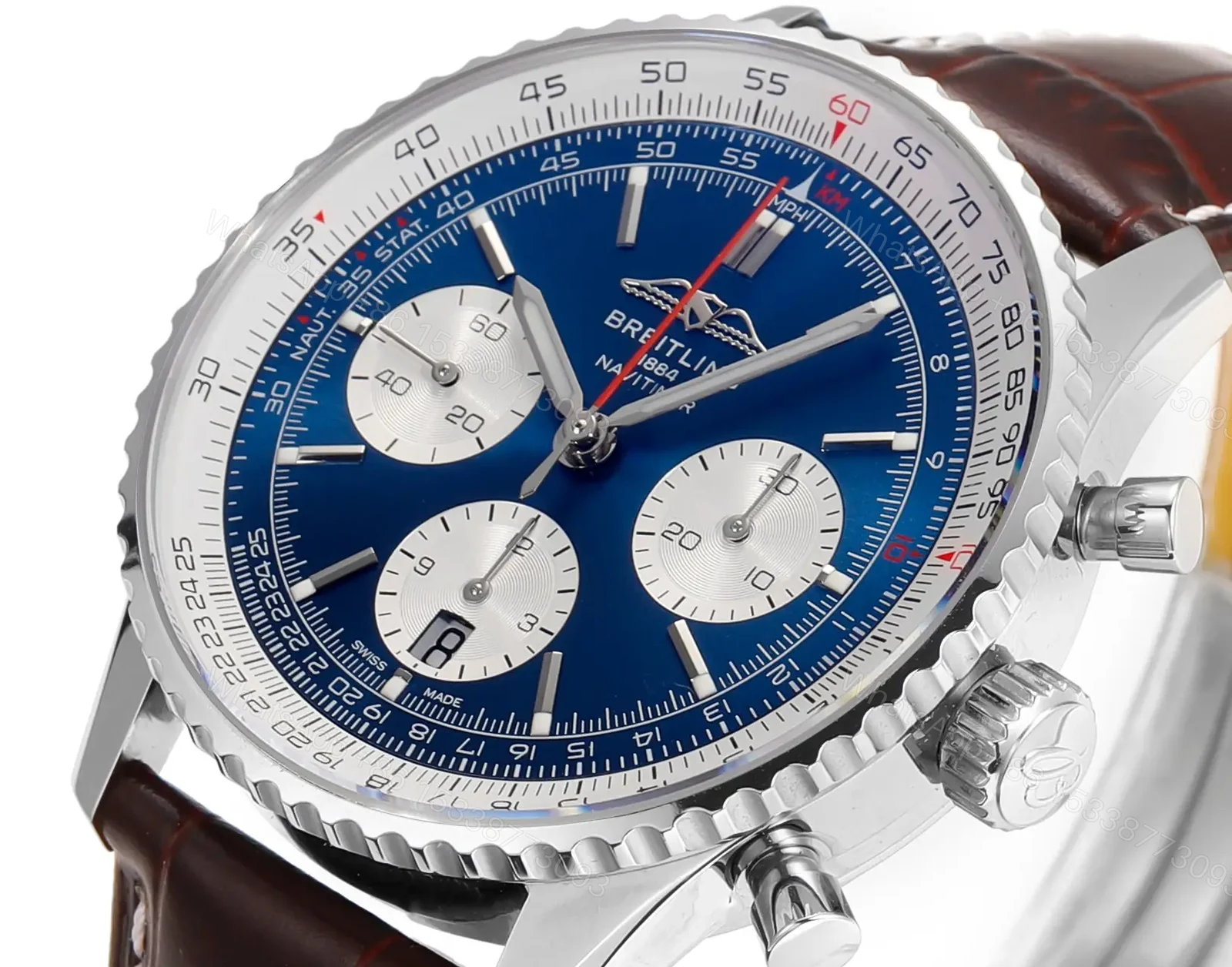 View 3 of Breitling Navitimer B01 Chronograph 43 Stainless Steel Luxembourg AB01382D1C1P1
